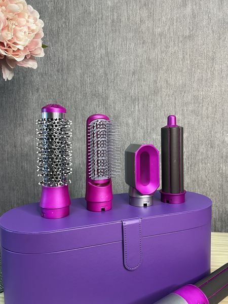 Стайлер 5в1 HAIR BRUSH Styler + Коробка Чохол з функціями надання об'єму, випрямлення, укладання Фіолетовий 260708 фото