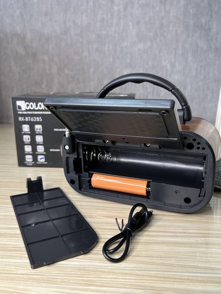 Радиоприёмник GOLON RX-BT628S с аккумулятором Bluetooth, USB, SD и солнечной панелью Тёмный 260823 фото