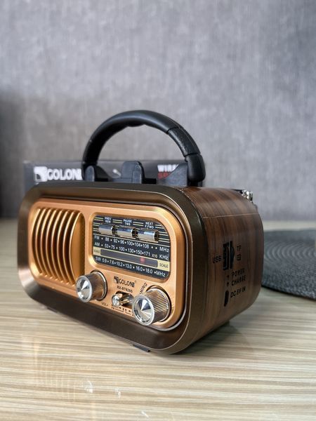 Радиоприёмник GOLON RX-BT628S с аккумулятором Bluetooth, USB, SD и солнечной панелью Тёмный 260823 фото