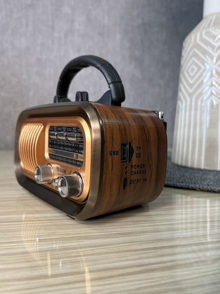 Радиоприёмник GOLON RX-BT628S с аккумулятором Bluetooth, USB, SD и солнечной панелью Тёмный 260823 фото