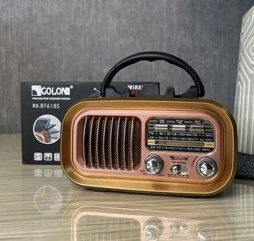 Радіоприймач GOLON RX-BT628S з акумулятором Bluetooth, USB, SD і сонячною панеллю Світлий 260824 фото