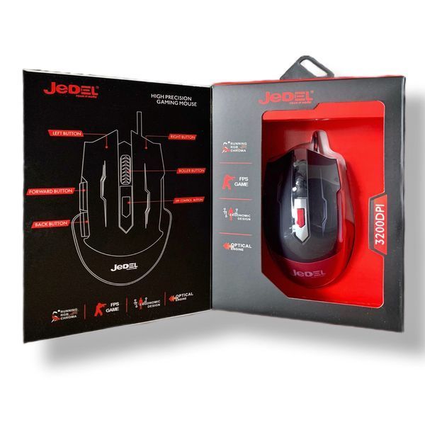 Мышь игровая компьютерная Jedel GM625 Black с RGB подсветкой 260354 фото