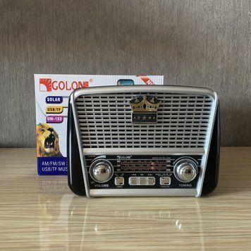 Радіоприймач Golon RX-455-S Solar портативна колонка, портативна акустика на сонячній батареї USB+TF 260497 фото