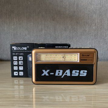 Радіоприймач GOLON RX-BT168S сонячна панель + ліхтарик + bluetooth + USB + microSD Золотий колір 260498 фото