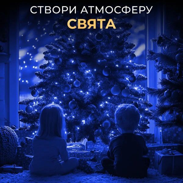 Гирлянда Роса нить 1000 LED длина 100 м с пультом от сети зеленая, синий 260725 фото