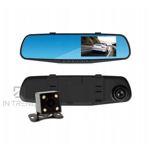 Відеореєстратор - дзеркало з камерою заднього виду DVR L9000-2JR - Автомобільний реєстратор 260070 фото