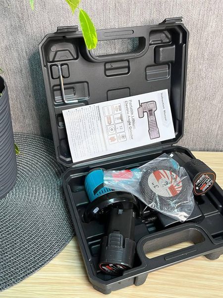 Акумуляторна болгарка у валізі, 2 акумулятори 12V/ Мініболгарка 260568 фото
