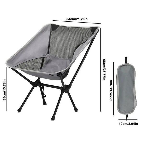 Туристичний легкий складний стілець Chair For Outdoor Grey 260455 фото