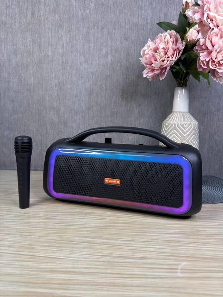 Портативна Bluetooth-колонка MS-3644BT-W 20 Вт з мікрофоном, караоке, USB FM , підсвітка 40 &times; 22 &times; 15 см 260888 фото