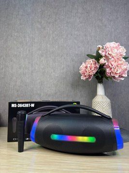 Портативна Bluetooth-колонка MS-3643BT-W 20 Вт з мікрофоном, караоке, LED-підсвітка, USB FM 260889 фото
