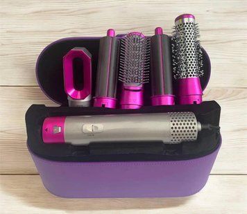Стайлер 5в1 HAIR BRUSH Styler + Коробка Чехол с функциями придания объема, выпрямления, укладки Фиолетовый 260708 фото