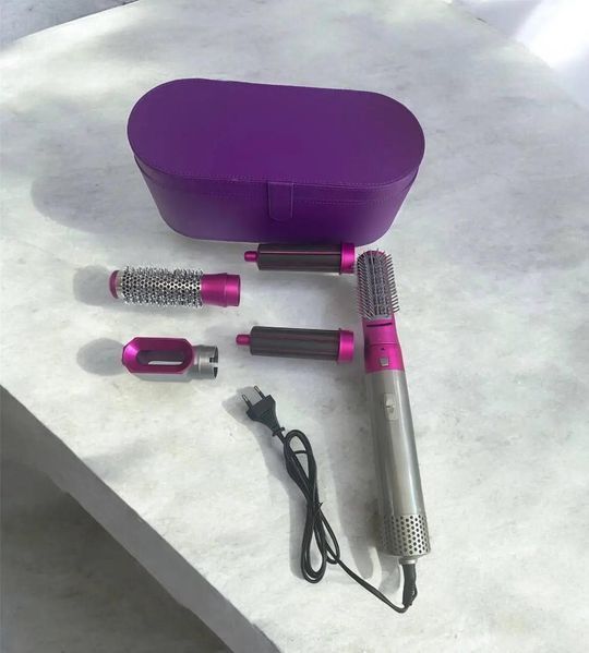 Стайлер 5в1 HAIR BRUSH Styler + Коробка Чехол с функциями придания объема, выпрямления, укладки Фиолетовый 260708 фото