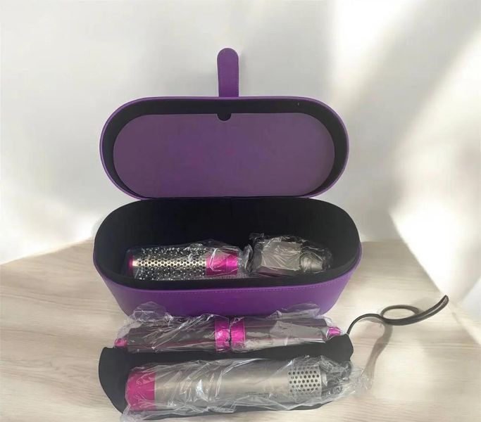 Стайлер 5в1 HAIR BRUSH Styler + Коробка Чехол с функциями придания объема, выпрямления, укладки Фиолетовый 260708 фото