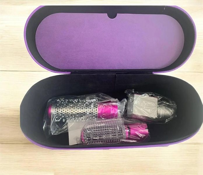 Стайлер 5в1 HAIR BRUSH Styler + Коробка Чехол с функциями придания объема, выпрямления, укладки Фиолетовый 260708 фото